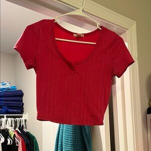 Bozzolo Scarlet Ribbed Crop Top